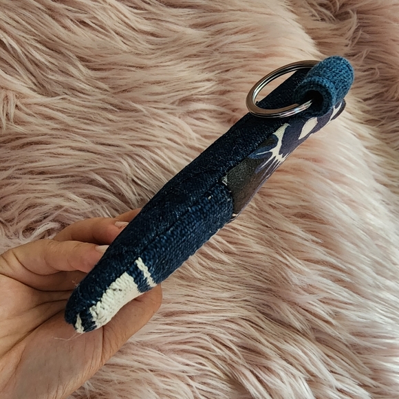 Candie Cooper fabric denim & sequin patchwork zipper pouch clutch purse - Picture 3 of 10